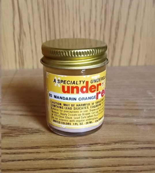 UR-93 – Mandarin  Orange – under red – Spezielle  MAYCO-Unterglasur - 30 ml – Kegel 06 = 1.015 bis 1.020 °C – bitte unbedingt Beschreibung lesen