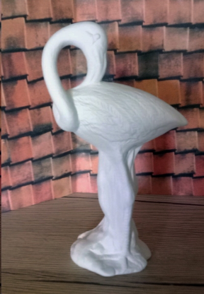 Flamingo – 15 cm hoch – Schrühware – Sonderangebot