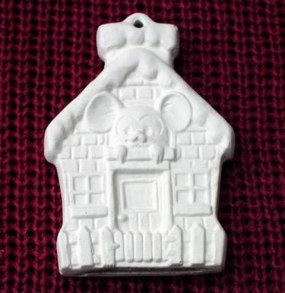 ALBERTAS–Gießform – gebraucht – Maus im Haus – Hänger – 9,2 cm – Design auf Vorder-​ und Rückseite - Neuwert 13,30 € - noch gute Form