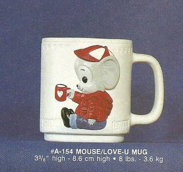 ALBERTAS–Gießform – neu – Tasse / Becher mit Maus-Motiv – 8,6 cm hoch