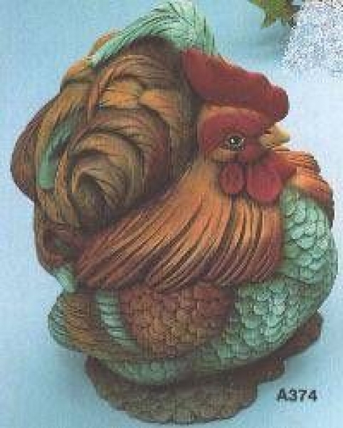 Hahn-Dose - 26 cm hoch - Schrühware