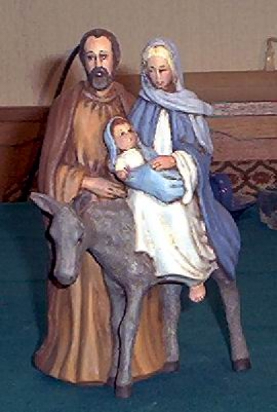 Heilige Familie – Flucht nach Ägypten – 20 cm hoch – Schrühware