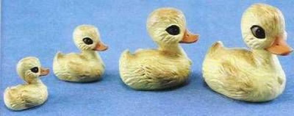 Enten in 4er-Set - 2,5 bis 5 cm - Schrühware