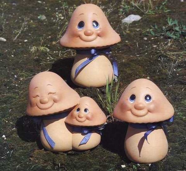 Pilz - mittel - 18 cm hoch - Schrühware
