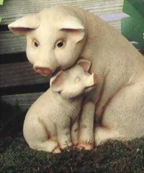 Großes Schwein mit Jungem – Schrühware