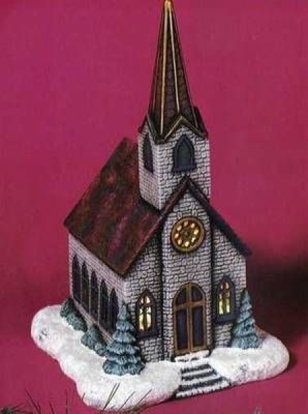 Kirche zum Beleuchten – ohne Basis – 40 cm hoch – Schrühware