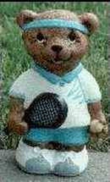 Tennis-Teddy – 16,5 cm hoch – Schrühware – Sonderangebot