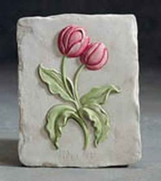 Wandkachel mit Tulpe – 23 x 15 cm – Schrühware