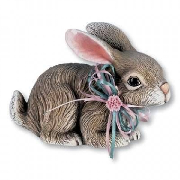 Natürlicher kleiner Hase - rechtsschauend - 13 cm lang - Schrühware