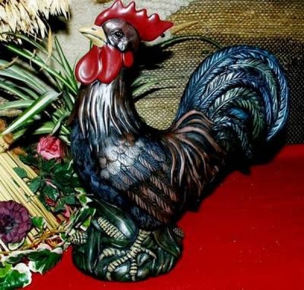 Hahn - 19 cm hoch - Schrühware