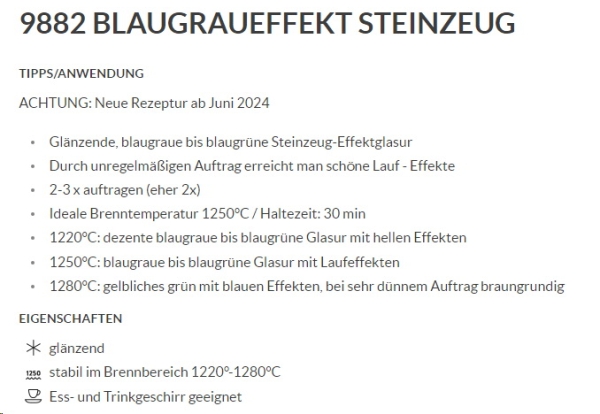 Blaugraueffekt – glänzend - 800 ml – Steinzeug-Glasur von BOTZ - 1.220 bis 1.280 °C - Kopie
