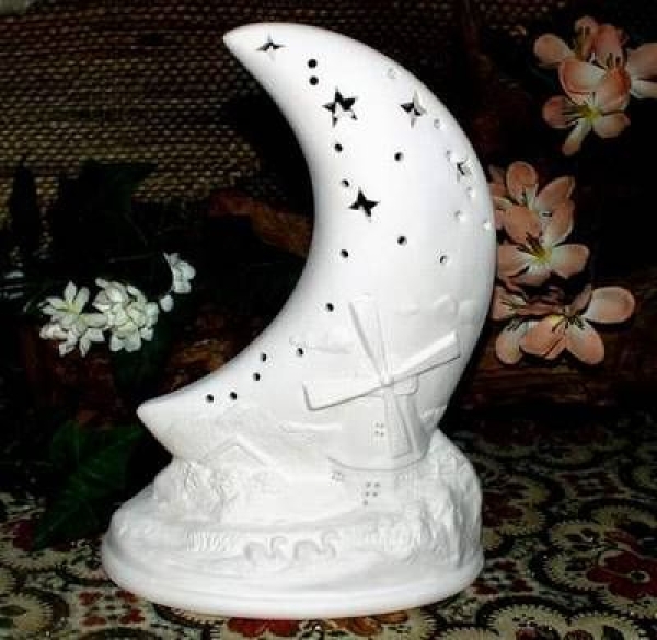 Mondlicht – Windmühle – 21 cm hoch - Schrühware