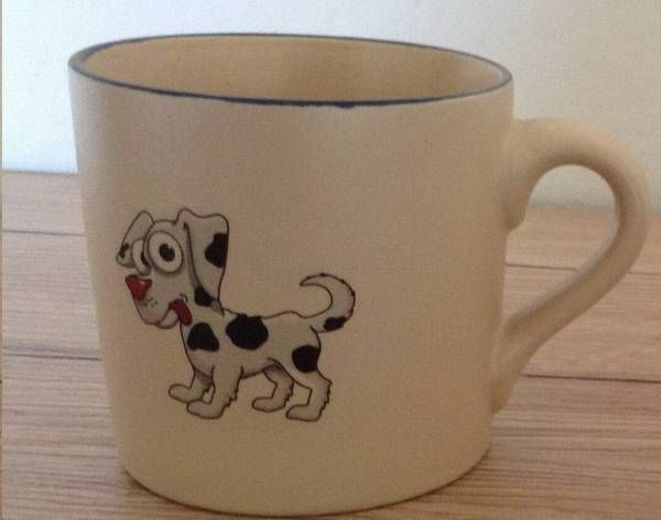 Keramik-Tasse  - Becher mit Wunschtext – Motiv: 2 x Hund