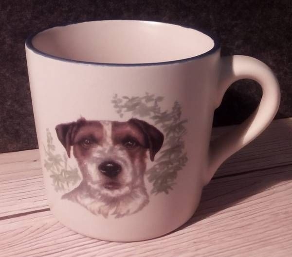 Keramik-Tasse  - Becher mit Wunschname – Motiv: 1 x Hund – Jack Russel Terrier