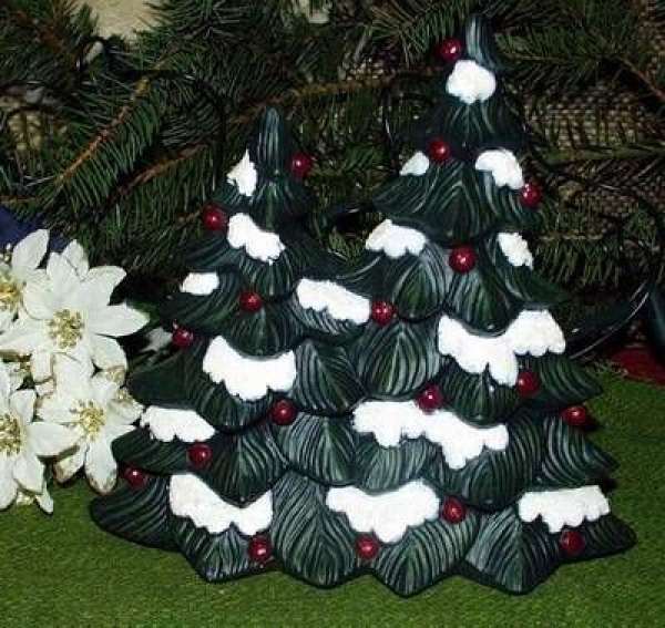 Tannen – Doppelbaum – auch für DONAS-Kinderkrippe – 22,5 cm hoch – Schrühware