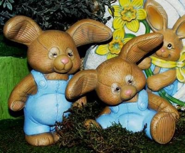 Hase – sitzend - 12,5 cm hoch - Schrühware