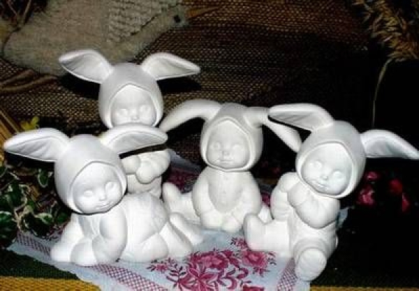 Tiny Tot Bunnies im 8er-Set – bis 10 cm hoch – Schrühware