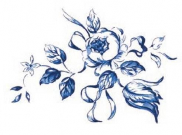 Decal - Blume blau - 70 x 95 cm