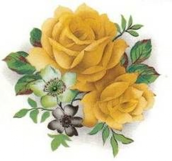 Decal - Yellow Rose - 11 cm