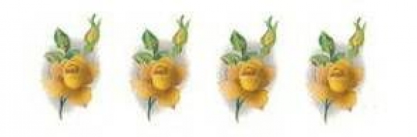 Decal - Yellow Rose  18 x 10 mm – Stückpreis