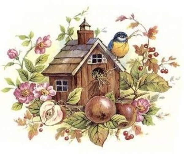 Decal - Birdhouse Apples - 8,75 cm – DISC