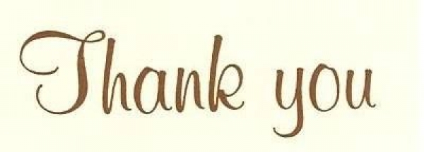 Decal - Thank you - 45 x 12 mm gold