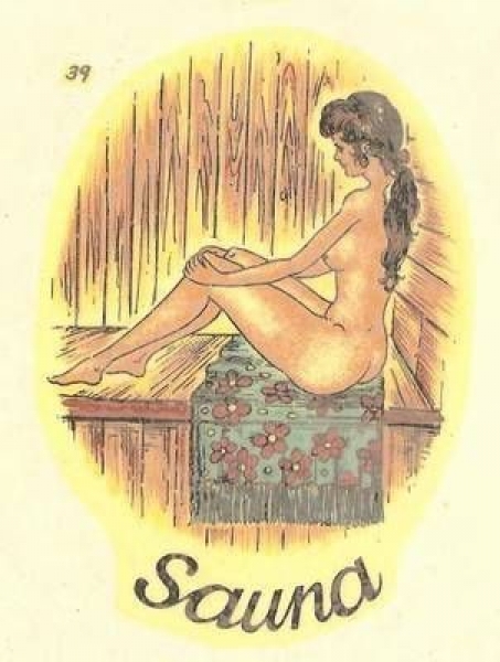 Decal - Sauna - Frau - 90 x 65 mm