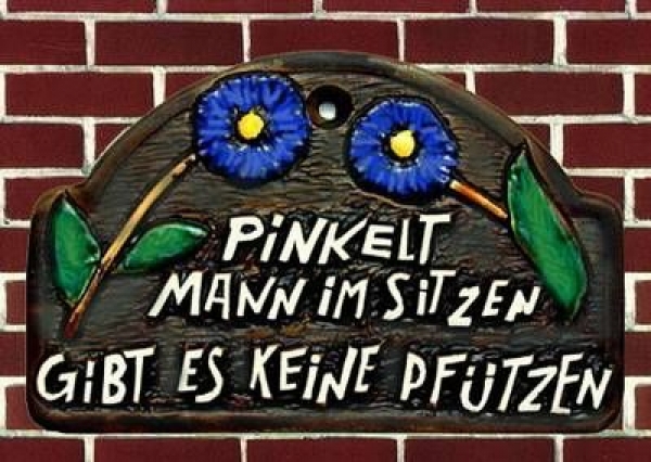 Hinweisschild - WC – 13 x 8 cm mit festem Text