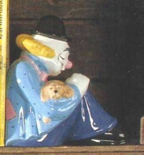 Buchstütze – Clown – 22 cm hoch – Schrühware