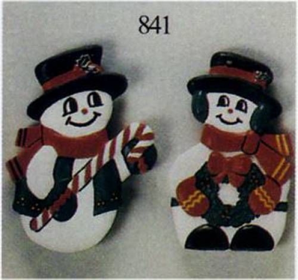 Ornamente - 2 Schneemänner – je 7,5 cm hoch - Schrühware