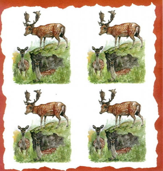 8 Bögen je 17 x 37,5 cm – VLOEI-Dekormotiv03 - Damwild