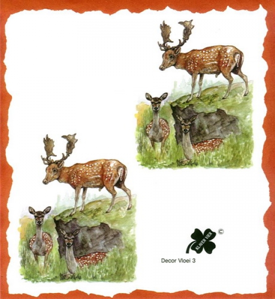 8 Bögen je 17 x 37,5 cm – VLOEI-Dekormotiv03 - Damwild