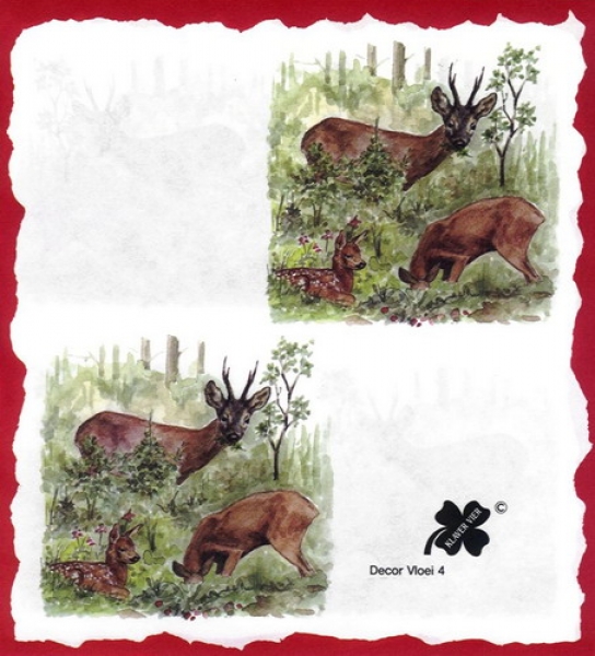 10 Bögen je 17 x 37,5 cm - VLOEI-Dekormotiv 04 - Rehe