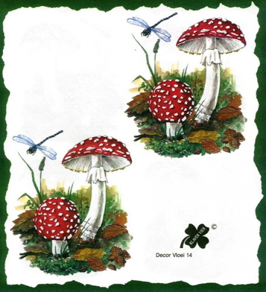 10 Bögen je 17 x 37,5 cm - VLOEI-Dekormotiv 14 - Fliegenpilz