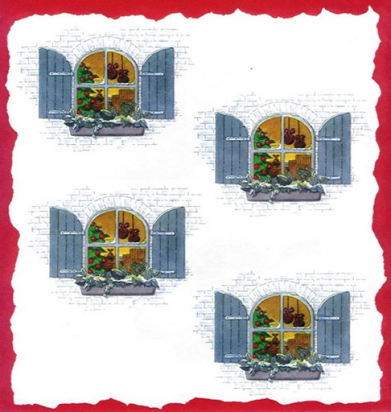 10 Bögen je 17 x 37,5 cm - VLOEI-Dekormotiv 21 - Weihnachtsfenster