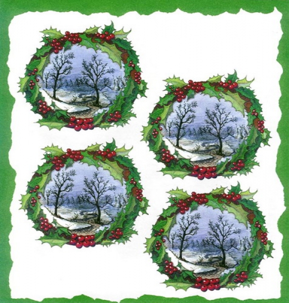 10 Bögen je 17 x 37,5 cm - VLOEI-Dekormotiv 22 - Winterlandschaft