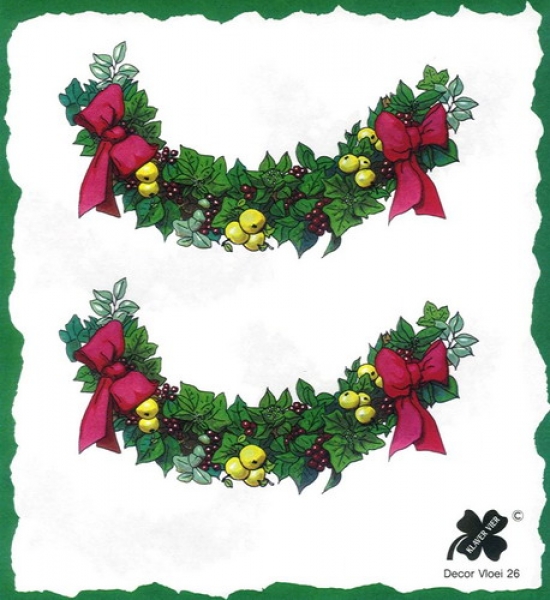 10 Bögen je 17 x 37,5 cm - VLOEI-Dekormotiv 26 - Weihnachtsgirlande