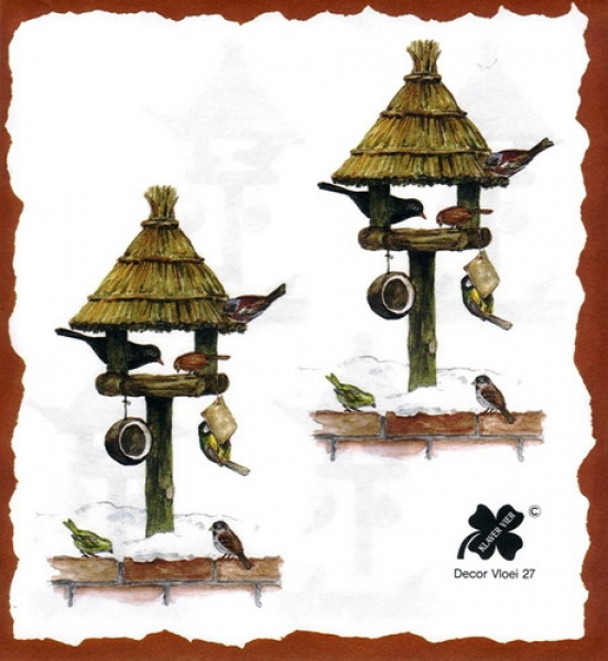 10 Bögen je 17 x 37,5 cm - VLOEI-Dekormotiv 27 – Futterhäuschen