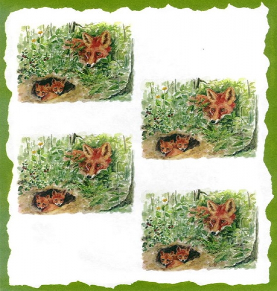 10 Bögen je 17 x 37,5 cm - VLOEI-Dekormotiv 37 - Fuchs