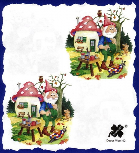 10 Bögen je 17 x 37,5 cm - VLOEI-Dekormotiv 42 – Wichtel mit Schnecke