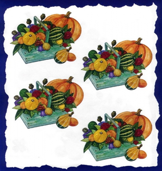 10 Bögen je 17 x 37,5 cm - VLOEI-Dekormotiv 48 - Herbstkorb