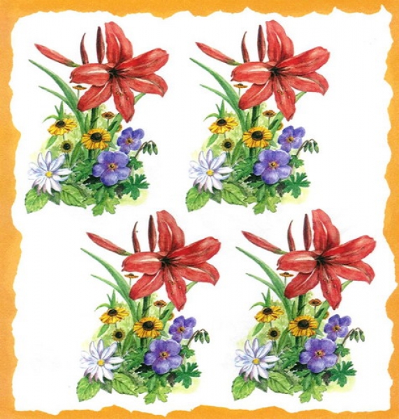 7 Bögen je 17 x 37,5 cm - VLOEI-Dekormotiv 49 - Sommerblumen