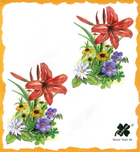 7 Bögen je 17 x 37,5 cm - VLOEI-Dekormotiv 49 - Sommerblumen