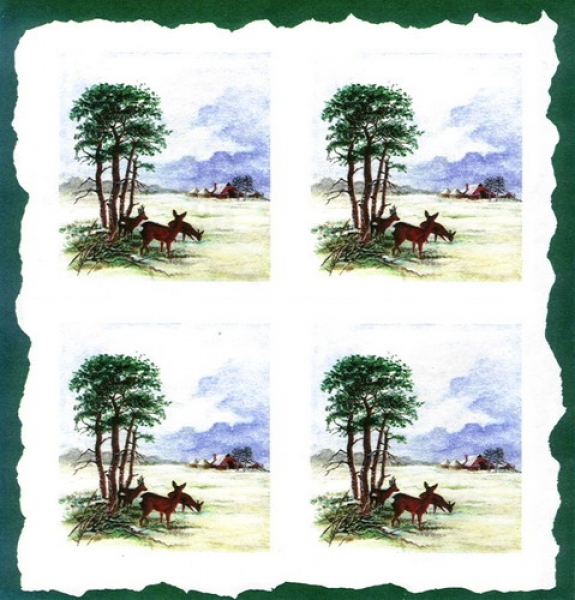 10 Bögen je 17 x 37,5 cm - VLOEI-Dekormotiv 52 – Äsende Rehe
