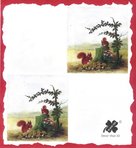 3 Bögen je 17 x 37,5 cm - VLOEI-Dekormotiv 53 – Eichhörnchen
