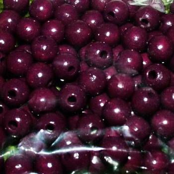 Wooden beads - 12 mm - hole 3 mm - mauve - 35 pieces - special price