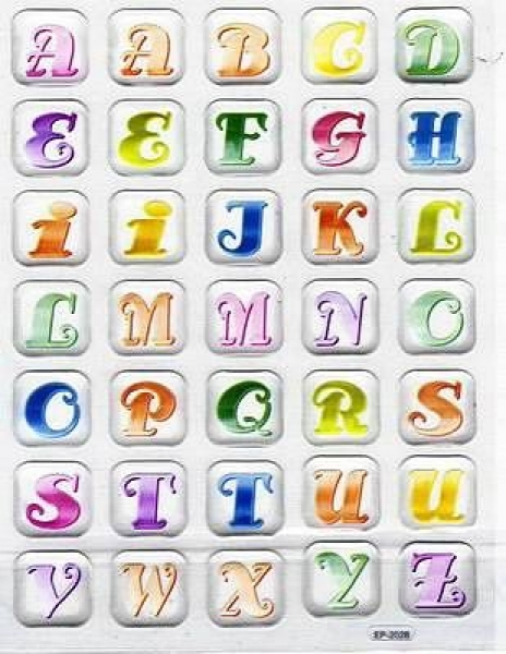 Selbstklebende 3D-Lack-Sticker - Alphabet 2