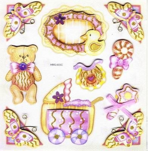 Handgearbeitete selbstklebende 3D-Sticker - Baby