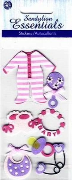 Handgearbeitete selbstklebende 3D-Sticker - Baby Girl