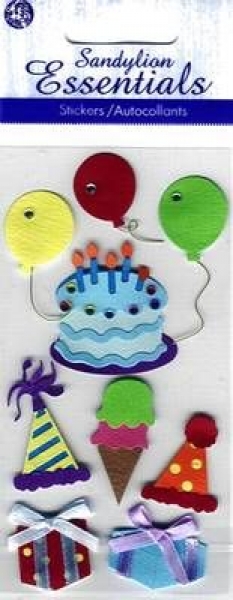 Handgearbeitete selbstklebende 3D-Sticker - Geburtstag